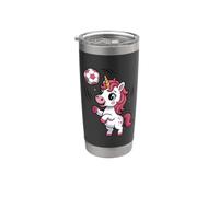 Unicorno che gioca a calcio unicorni per bambini e ragazze Bicchiere termico in acciaio inox doppia parete