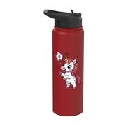 Unicorno che gioca a calcio unicorni per bambini e ragazze Stainless Steel Insulated Water Bottle
