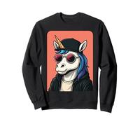 Unicorno che indossa occhiali da sole uomo donna grafica unicorno Felpa
