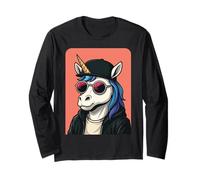 Unicorno che indossa occhiali da sole uomo donna grafica unicorno Maglia a Manica