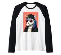 Unicorno che indossa occhiali da sole uomo donna grafica unicorno Maglia con Maniche Raglan