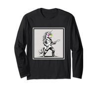 Unicorno che suona la chitarra elettrica Rock Music Band Graphic Maglia a Manica