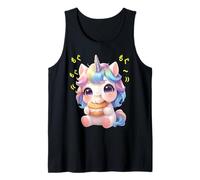 Unicorno Chibi Kawaii Che sgranocchia felicemente Canotta