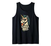 Unicorno chilliges con occhiali da sole divertente retrò Chill Bro Canotta