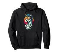 Unicorno chilliges con occhiali da sole divertente retrò Felpa con Cappuccio