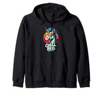 Unicorno chilliges con occhiali da sole divertente retrò Felpa con Cappuccio