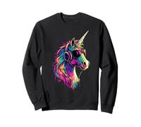 Unicorno Colorato Arcobaleno Cavalli che Cavalcano Unicorni Felpa
