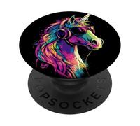 Unicorno Colorato Arcobaleno Cavalli che Cavalcano Unicorni PopSockets PopGrip Adesivo