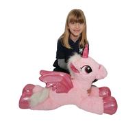 Unicorno con Ali Rosa 60cm Grande Peluche,Glitter Pony Cavallo Bambini Ragazzi