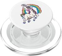 Unicorno con motosega pre-arcobaleno - obliquo e magico PopSockets PopGrip per MagSafe