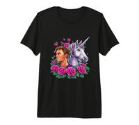 Unicorno con Persona e Rose meravigliose Maglietta Premium