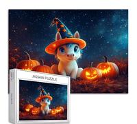 Unicorno Cub Cappello Magico Cielo Stellato 1000 Pezzi Puzzle Adulti Principianti Gioco Impegnativo Fai Da Te Artigianato Puzzle Decorazione Domestica Regalo 68x50,8 cm