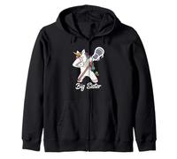 Unicorno Dabbing Big Lacrosse Sister Felpa con Cappuccio