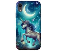 Unicorno della foresta incantata sotto un cielo stellato Custodia per iPhone XR