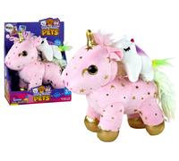 Unicorno di peluche con ninna nanna rosa con stelline dorate