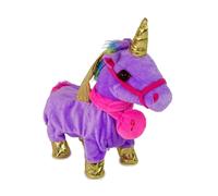Unicorno di Peluche Interattivo Viola con Ali Dorate