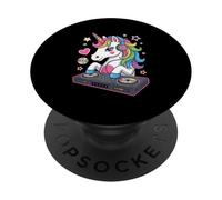 Unicorno Dj Arcobaleno Musica Magica Stelle PopSockets PopGrip Adesivo