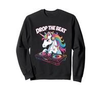 Unicorno DJ Drop The Beat Animale Festa Felpa