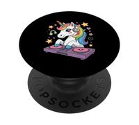 Unicorno Dj Magico Festa Arcobaleno PopSockets PopGrip Adesivo