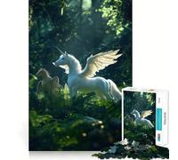 Unicorno e drago nella foresta - Puzzle da 1000 pezzi per ragazzi - Gioco di concentrazione mentale - Taglio di precisione - Bordi lisci - Idea regalo per Natale (50x75cm)