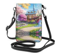 Unicorno Fairy Tale Piccolo portafoglio a tracolla per telefono con cover a libro, perfetto per shopping, viaggi e uso quotidiano.