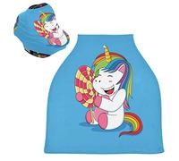 Unicorno Felice Lecca-Lecca Arcobaleno Passeggino Tettoia Copri Seggiolino Copertura Infermieristica Auto per Bambini per L'Allattamento Al Seno Morbido Traspirante Elastica Tettuccio