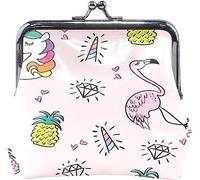 Unicorno Flamingo Ananas Diamanti Disegni Pouch Piccolo Portafoglio - Portafogli Portamonete con Cambio Bacio per Donna Ragazza