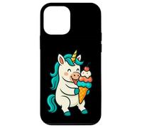 Unicorno Gelato Divertente Cibo Animale Umorismo Gra Custodia per iPhone 12 mini