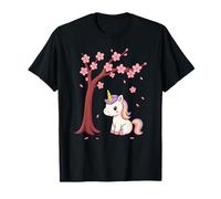 Unicorno Giapponese Ciliegio Fiori Sakura Cultura Manga Maglietta