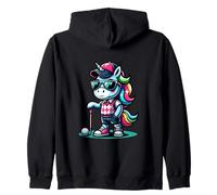 Unicorno Golf Con Occhiali Da Sole Felpa con Cappuccio