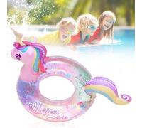 Unicorno Gonfiabile, Anello da nuoto gonfiabile con unicorno, Unicorno Gonfiabili Piscine Galleggiante per Piscina, per piscina, giocattolo acquatico, gonfiabile,5-9 anni