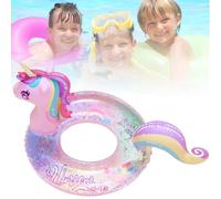Unicorno Gonfiabile, Cavalcabile Unicorno Gonfiabili Piscine Bambini Galleggiante per Piscina,Anello da nuoto gonfiabile con unicorno,giocattolo acquatico 5-9 anni