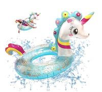 Unicorno Gonfiabile, Darryy Anello di Nuoto, Anello Nuoto, Anello da Nuoto, Salvagente Gonfiabile, Estate, Spiaggia, Festa in Piscina (Verde, 70)