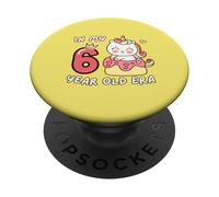 Unicorno in My 6 Year Old Era Carino Divertente Animale 6° Compleanno PopSockets PopGrip Adesivo