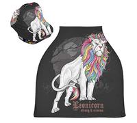 Unicorno Leone Arcobaleno Notte Oscura Passeggino Tettoia Copri Seggiolino Copertura Infermieristica Auto per Bambini per L'Allattamento Al Seno Morbido Traspirante Elastica Tettuccio