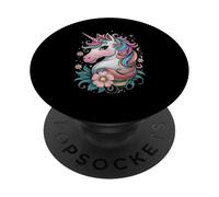 Unicorno magico con capelli arcobaleno fantasia PopSockets PopGrip Adesivo