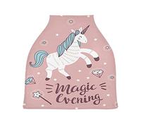 Unicorno Magico Rosa Auto per Bambini Passeggino Tettoia Copri Seggiolino Copertura Infermieristica per L'Allattamento Al Seno All-In-1 Morbido Traspirante Elastica Tettuccio
