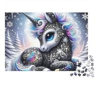Unicorno Nero Puzzle 1000 Pezzi Design Magico 70x50cm/1000pcs