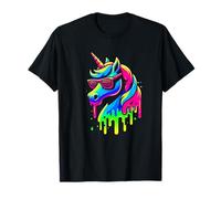 Unicorno Occhiali da sole Ice Cream Drippy Melting liquido colorato Maglietta
