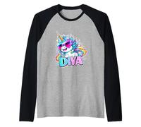 Unicorno Pegasus Diva Maglia con Maniche Raglan