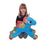 Unicorno Peluche 65cm Blu Pony Cavallo Magico Disteso con Ali