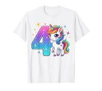 Unicorno per 4° Compleanno per Ragazze, Quattro Simpatici 4 Anni Maglietta