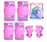 Unicorno Protezioni Set per Bambini Ginocchiere Bambini Protezioni Pattini Bambina 6 in 1 Protettivi Kit per Skateboard Scooter Monopattino Bicicletta Pattini in Linea