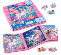 Unicorno Puzzle Magnetico Per Bambini,36pcs Puzzle Di Viaggio Per I Bambini Di Età 3-8,Ragazze Puzzle Bambini L'Intelligenza,Puzzle Per Bambini,Attività Aeroplaniche Per I Regali Di Compleanno