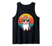 Unicorno retrò con occhiali da sole, stile vintage Canotta