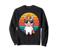 Unicorno retrò con occhiali da sole, stile vintage Felpa