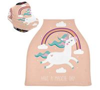 Unicorno Rosa Arcobaleno Passeggino Tettoia Copri Seggiolino Copertura Infermieristica Auto per Bambini per L'Allattamento Al Seno Morbido Traspirante Elastica Tettuccio