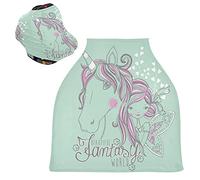Unicorno Rosa Astratto Passeggino Tettoia Copri Seggiolino Copertura Infermieristica Auto per Bambini per L'Allattamento Al Seno Morbido Traspirante Elastica Tettuccio