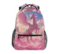 Unicorno Rosa Elegante Magico Zaino Scolastico per Ragazzi Ragazze,Borse per Libri e Studenti Alla Moda