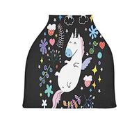Unicorno Rosa Nero Auto per Bambini Passeggino Tettoia Copri Seggiolino Copertura Infermieristica per L'Allattamento Al Seno All-In-1 Morbido Traspirante Elastica Tettuccio